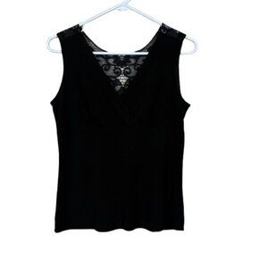 Vintage JKLA Whimsigoth Black Crochet Back Tank Size Medium